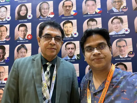 At an international spine conference