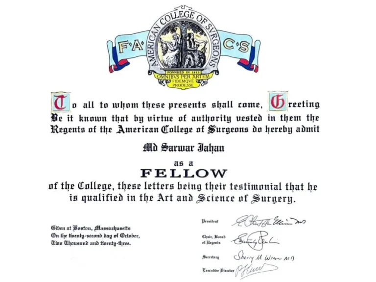 Fellow, American College of Surgeons (FACS)
